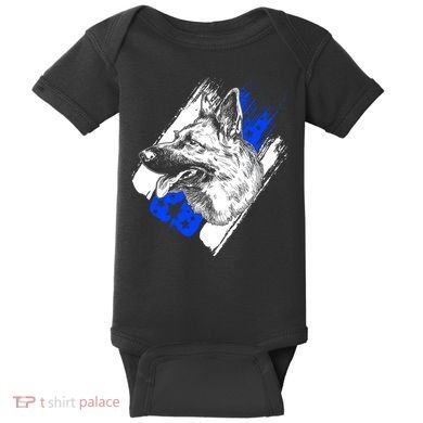 K-9 Police Dog Blue Line Baby Bodysuit