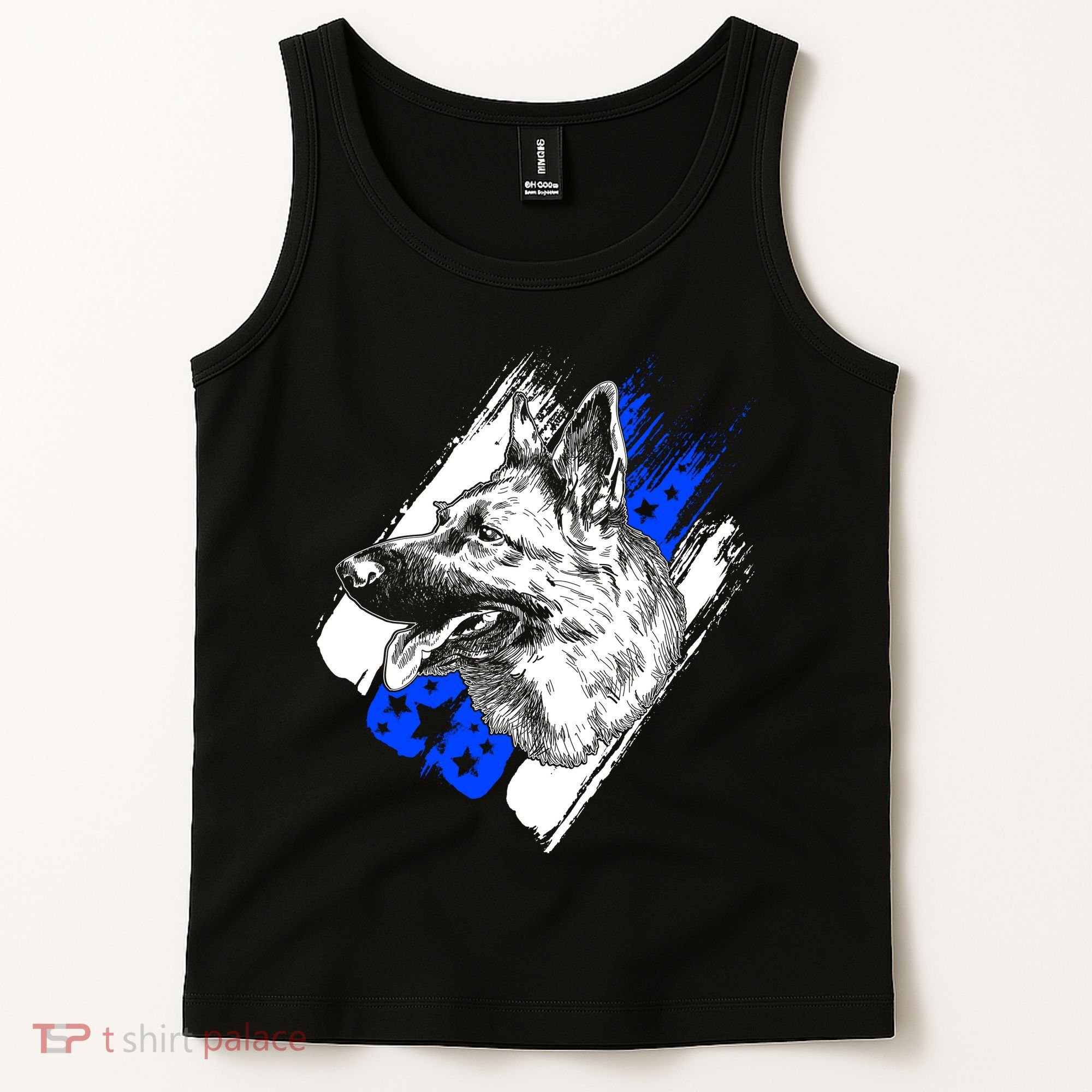 K-9 Police Dog Blue Line Tank Top