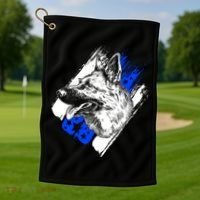 K-9 Police Dog Blue Line Golf Towel thumb 1