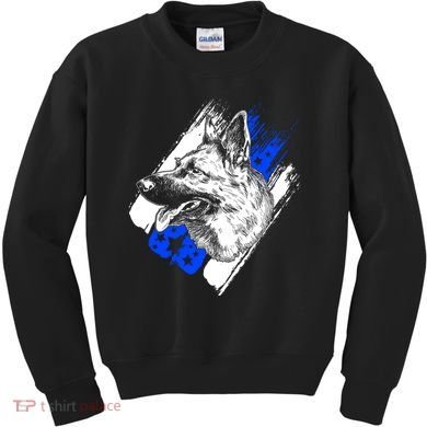 K-9 Police Dog Blue Line Kids Sweatshirt