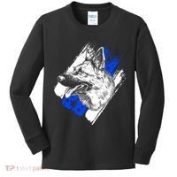K-9 Police Dog Blue Line Kids Long Sleeve Shirt thumb 0