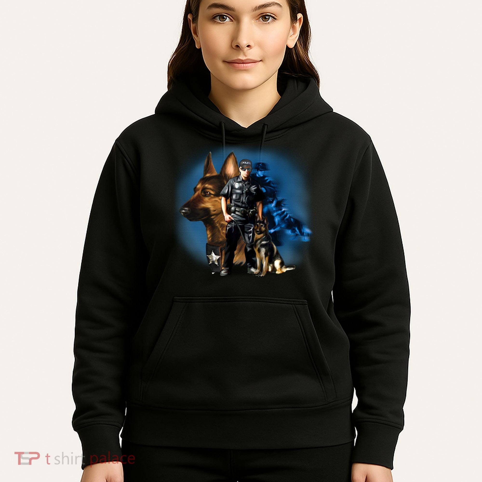 K-9 With Police Officer Silhouette  Hoodie