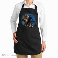 K-9 With Police Officer Silhouette  Apron thumb 2