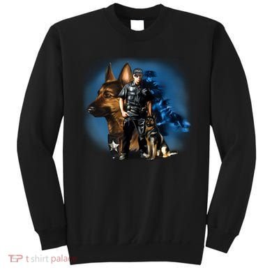 K-9 With Police Officer Silhouette  Sweatshirt