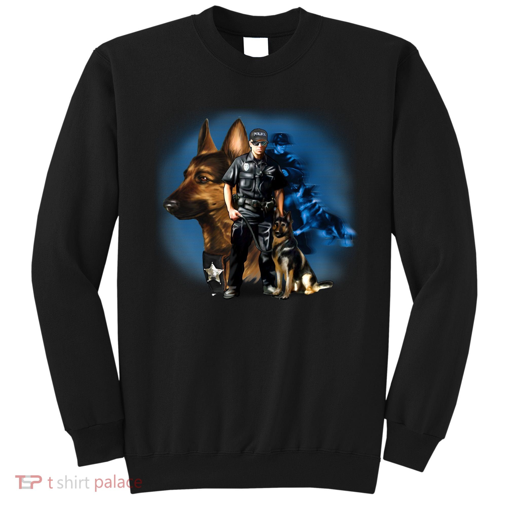 K-9 With Police Officer Silhouette  Sweatshirt