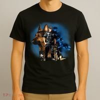 K-9 With Police Officer Silhouette  T-Shirt thumb 3
