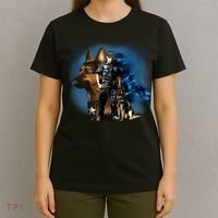 K-9 With Police Officer Silhouette  T-Shirt thumb 4