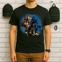 K-9 With Police Officer Silhouette  T-Shirt thumb 6