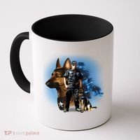 K-9 With Police Officer Silhouette  Coffee Mug thumb 0