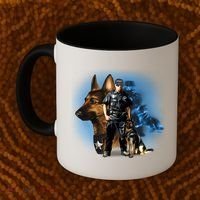 K-9 With Police Officer Silhouette  Coffee Mug thumb 2