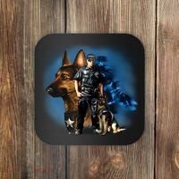 K-9 With Police Officer Silhouette  Coaster thumb 0