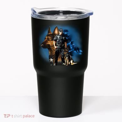 K-9 With Police Officer Silhouette  Tumbler