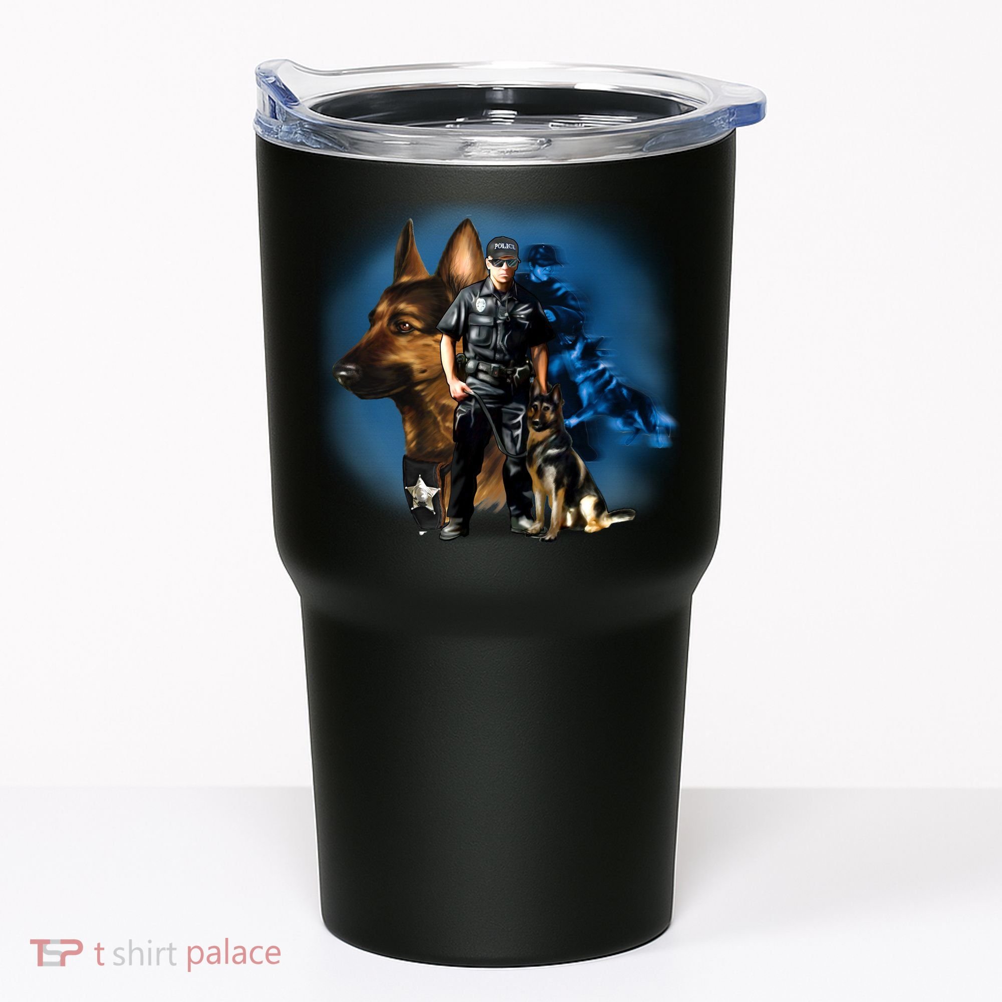 K-9 With Police Officer Silhouette  Tumbler