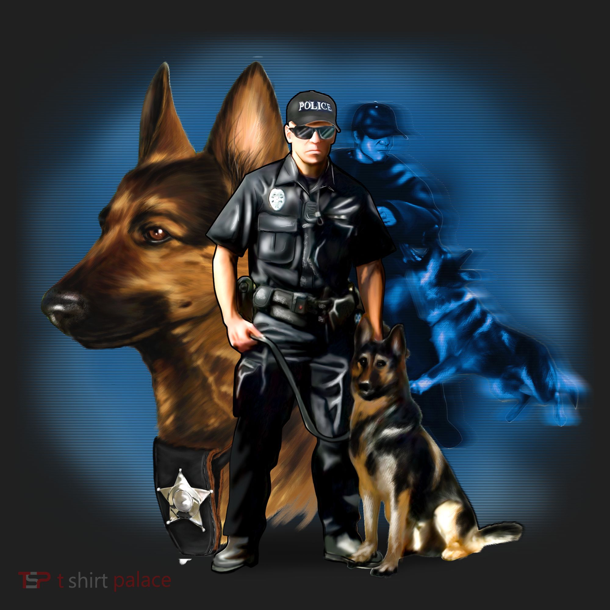 K-9 With Police Officer Silhouette  Tumbler