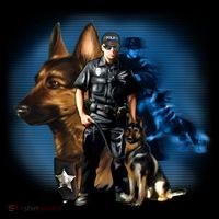 K-9 With Police Officer Silhouette  Toddler Hoodie thumb 2