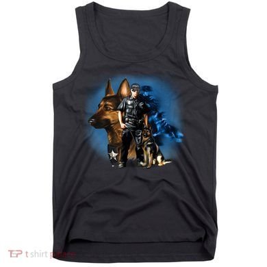 K-9 With Police Officer Silhouette  Tank Top