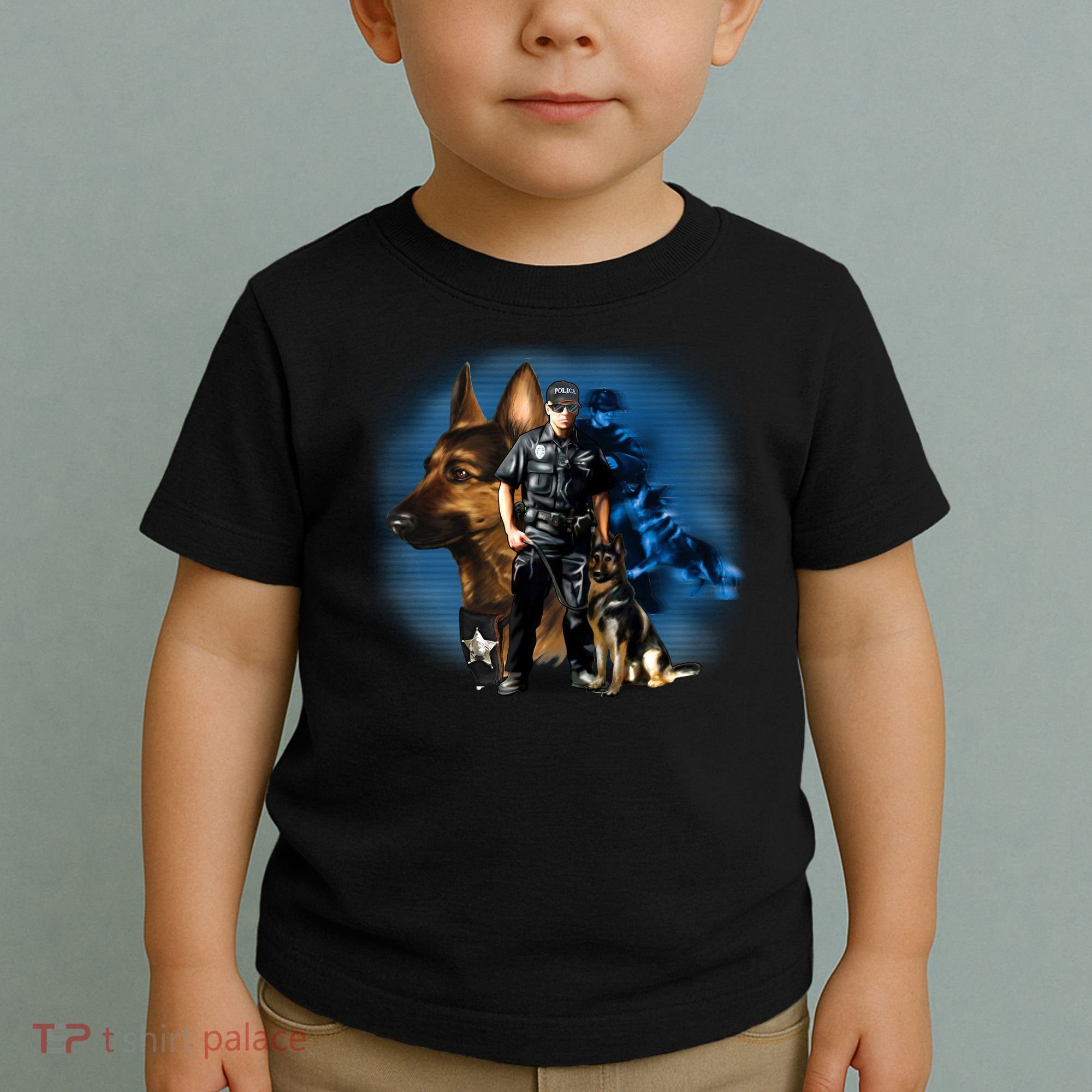 K-9 With Police Officer Silhouette  Toddler T-Shirt