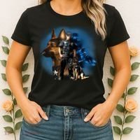 K-9 With Police Officer Silhouette  Women's T-Shirt thumb 2