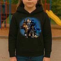 K-9 With Police Officer Silhouette  Kids Hoodie thumb 3