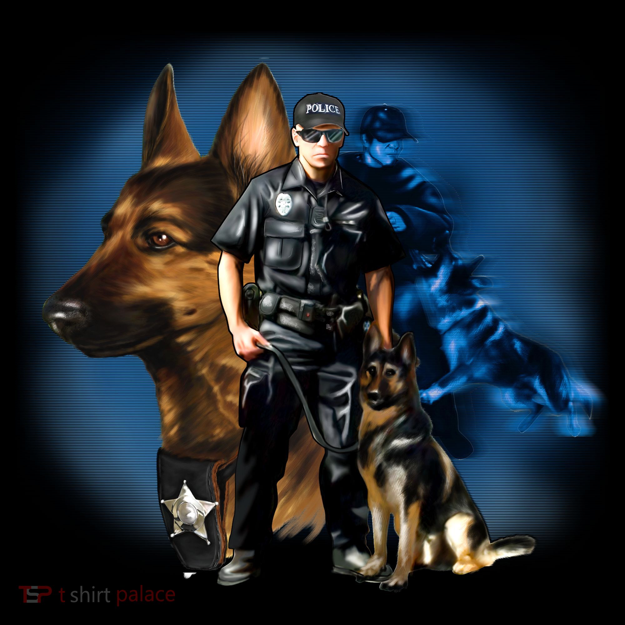 K-9 With Police Officer Silhouette  Kids Hoodie