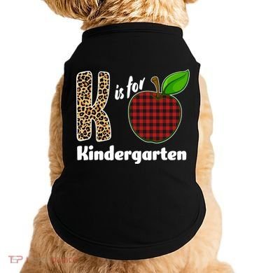 K Is For Kindergarten Teacher Leopard Buffalo Plaid Doggie Tank