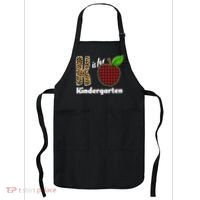K Is For Kindergarten Teacher Leopard Buffalo Plaid Apron thumb 0