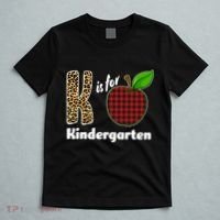 K Is For Kindergarten Teacher Leopard Buffalo Plaid T-Shirt thumb 5