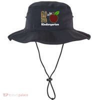 K Is For Kindergarten Teacher Leopard Buffalo Plaid Bucket Hat thumb 0