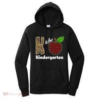 K Is For Kindergarten Teacher Leopard Buffalo Plaid Women's Hoodie thumb 0