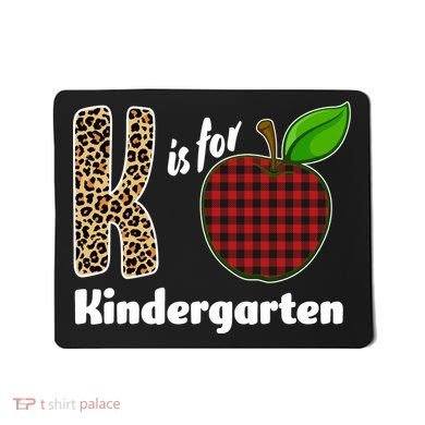 K Is For Kindergarten Teacher Leopard Buffalo Plaid Mousepad
