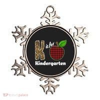 K Is For Kindergarten Teacher Leopard Buffalo Plaid Ornament thumb 0
