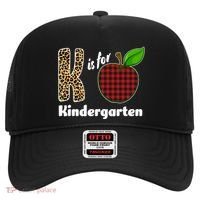 K Is For Kindergarten Teacher Leopard Buffalo Plaid Hat thumb 0