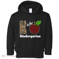 K Is For Kindergarten Teacher Leopard Buffalo Plaid Toddler Hoodie thumb 0