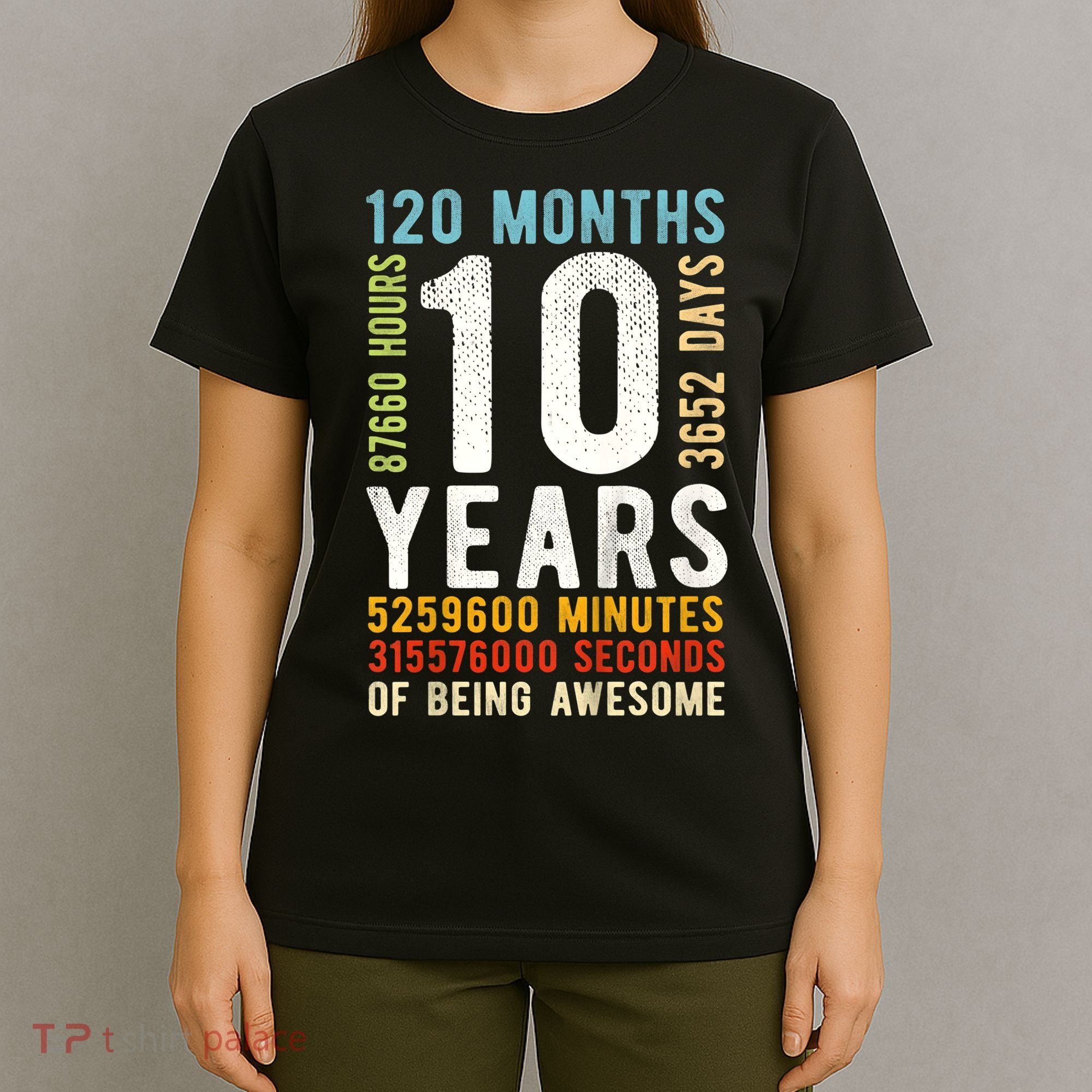 K.i.d.s 10th Birthday 10 Years Old Vintage Retro 120 Months T-Shirt