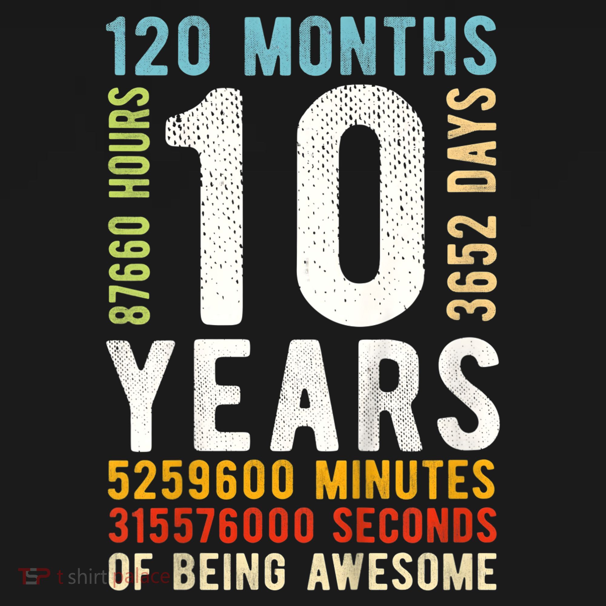 K.i.d.s 10th Birthday 10 Years Old Vintage Retro 120 Months T-Shirt