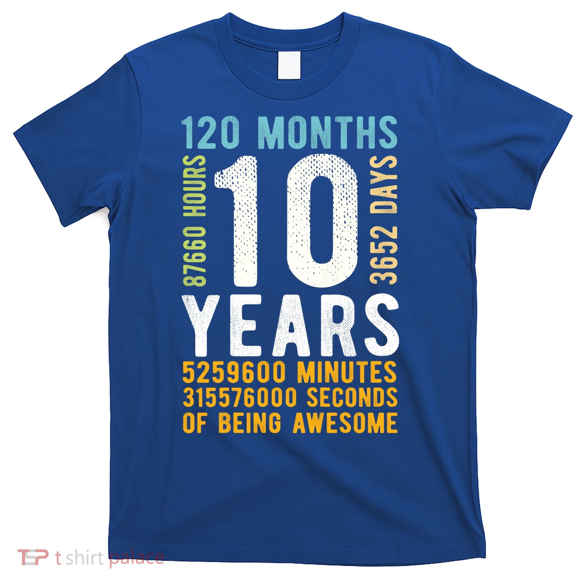 10th Birthday Gift 10 Years Old Vintage Retro 120 Months T-Shirt