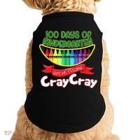Kinder 100 Days Of Kindergarten Got Me Feeling Cray Cray Doggie Tank thumb 0