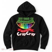 Kinder 100 Days Of Kindergarten Got Me Feeling Cray Cray Hoodie thumb 0
