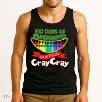 Kinder 100 Days Of Kindergarten Got Me Feeling Cray Cray Tank Top thumb 3