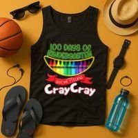 Kinder 100 Days Of Kindergarten Got Me Feeling Cray Cray Tank Top thumb 4