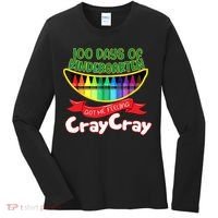 Kinder 100 Days Of Kindergarten Got Me Feeling Cray Cray Women's Long Sleeve Shirt thumb 0