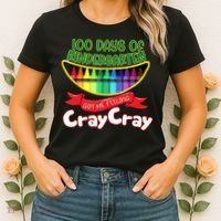 Kinder 100 Days Of Kindergarten Got Me Feeling Cray Cray Women's T-Shirt thumb 2