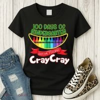 Kinder 100 Days Of Kindergarten Got Me Feeling Cray Cray Women's T-Shirt thumb 3