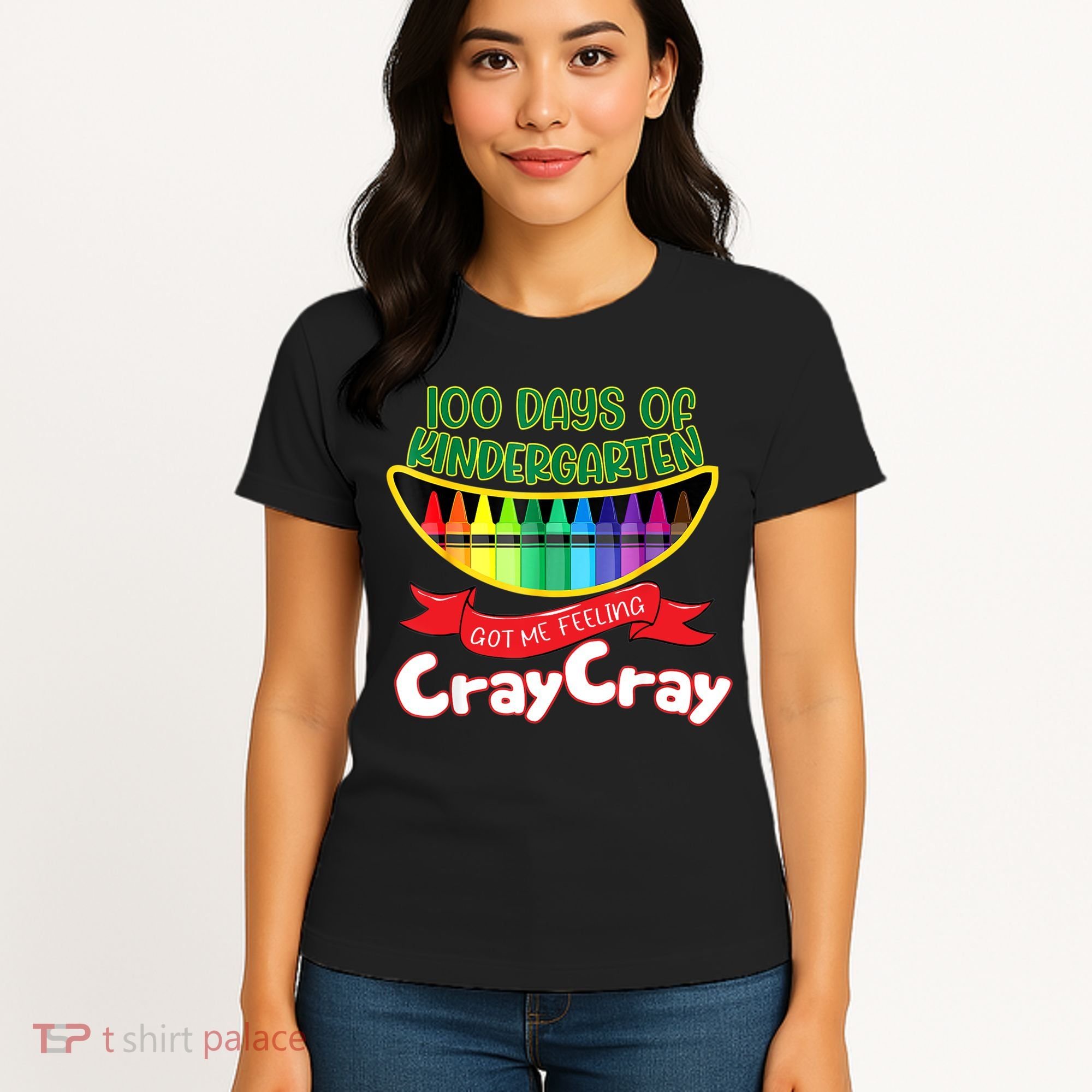 Kinder 100 Days Of Kindergarten Got Me Feeling Cray Cray Women's T-Shirt
