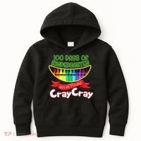 Kinder 100 Days Of Kindergarten Got Me Feeling Cray Cray Kids Hoodie thumb 0
