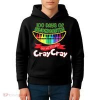 Kinder 100 Days Of Kindergarten Got Me Feeling Cray Cray Kids Hoodie thumb 4