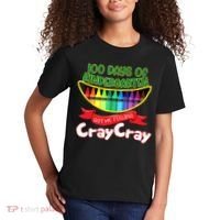 Kinder 100 Days Of Kindergarten Got Me Feeling Cray Cray Kids T-Shirt thumb 2