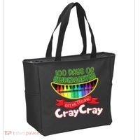 Kinder 100 Days Of Kindergarten Got Me Feeling Cray Cray Tote Bag thumb 2