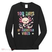 Kawaii 100 DAYS School ROCKSTAR VIBES Axolotl Music Guitar Long Sleeve Shirt thumb 0