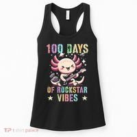 Kawaii 100 DAYS School ROCKSTAR VIBES Axolotl Music Guitar Women's Tank Top thumb 0